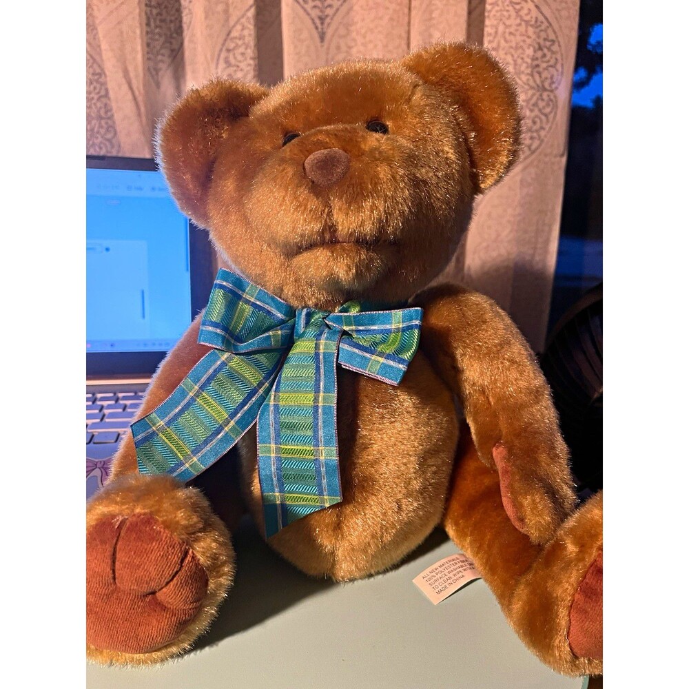 Touch My Heart William ll Brown Plush Teddy Bear Plaid Bow 2003 PA-4610(KR)